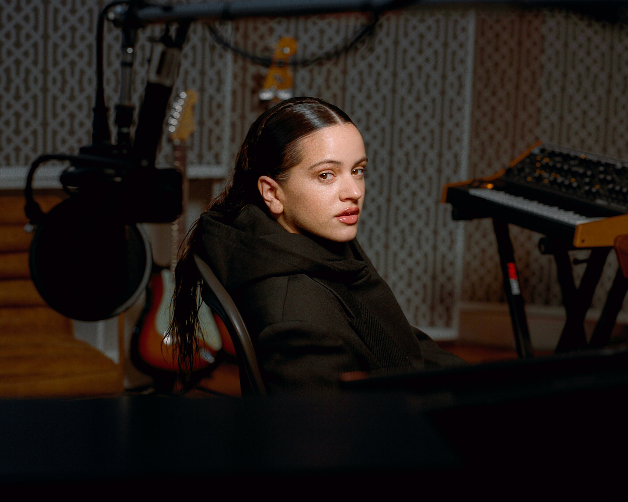 Rosalía en su primer estudio de grabación